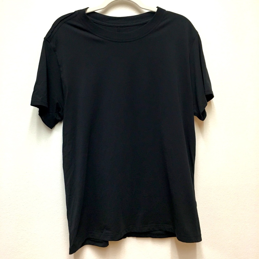 Lululemon Short Sleeve T-Shirt Medium Black Casual Stretch Sporty Gym Workout